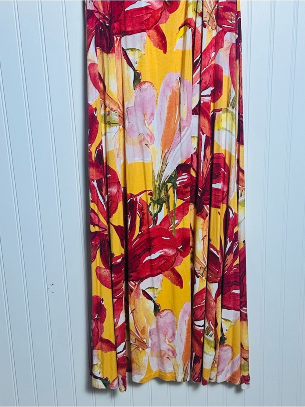 Soft Surroundings ELIA Dress Apricot Floral 3/4 Sleeve Floral S V-neckline - Picture 4 of 14